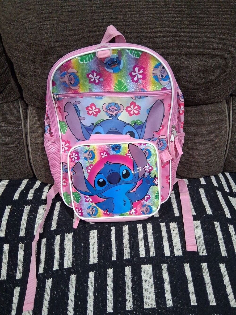 Kids Smile Backpack 2-Piece Set with Lunch Bag Disney Lilo & Stitch